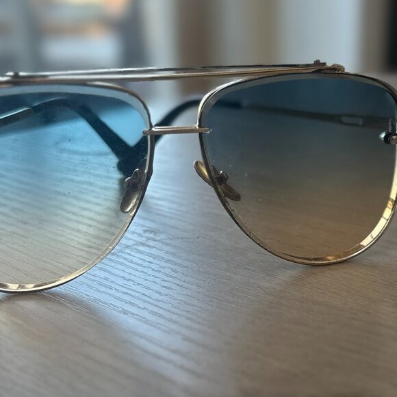 Gold Aviator Sunglasses – Classic Gradient Brown Lens Metal Frame - Picture 4 of 11